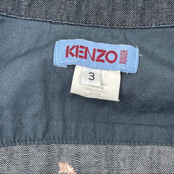 KENZO Junior Denim Jean Designer Top Embroidery 3T - Picture 9 of 15